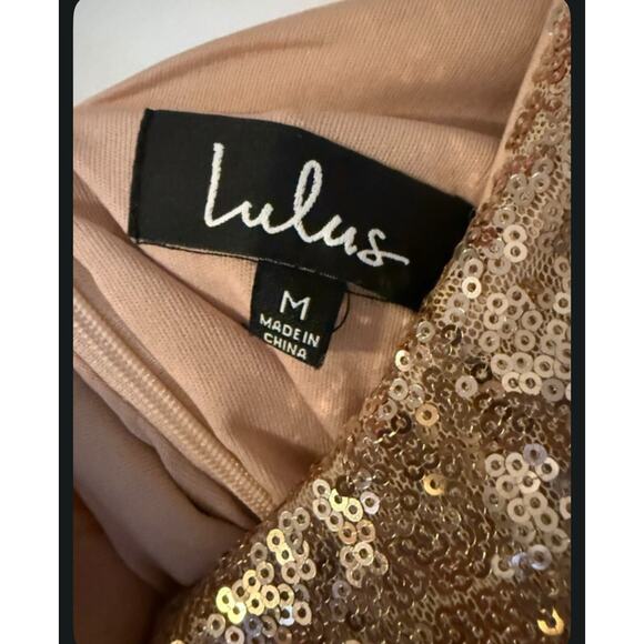 Lulus Global DJ Golden Sequin Dress M - Picture 3 of 3